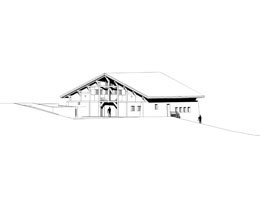 ontwerp nieuw te bouwen ski-lodge